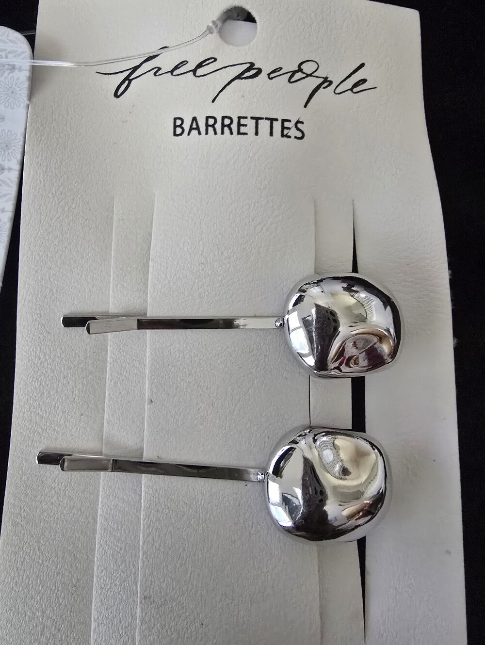 Free People Shiny Sculpted Silver Hair Pins Set Of 2